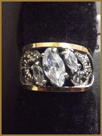 ANEL PRATA COM OURO + PEDRA